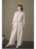 Women's Three-Season Retro Elastic Waist Wide-Leg Pants - Simple and Stylish In Raw Embryo Color