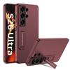 Luxury Invisible Folding Stand Holder Phone Case For Samsung Galaxy S26 S25 S24 S23 Ultra Metallic Ultra Thin Matte PC Cover