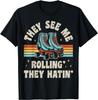 Roller Skating They See Me Rollin They Hatin Skater Skate Gift TShirt Woman Man Summer Fashion Casual Cotton Graphic T Shirts