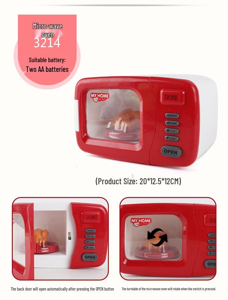 Children's Educational Play Kitchen Set with Electric Appliances and Tableware