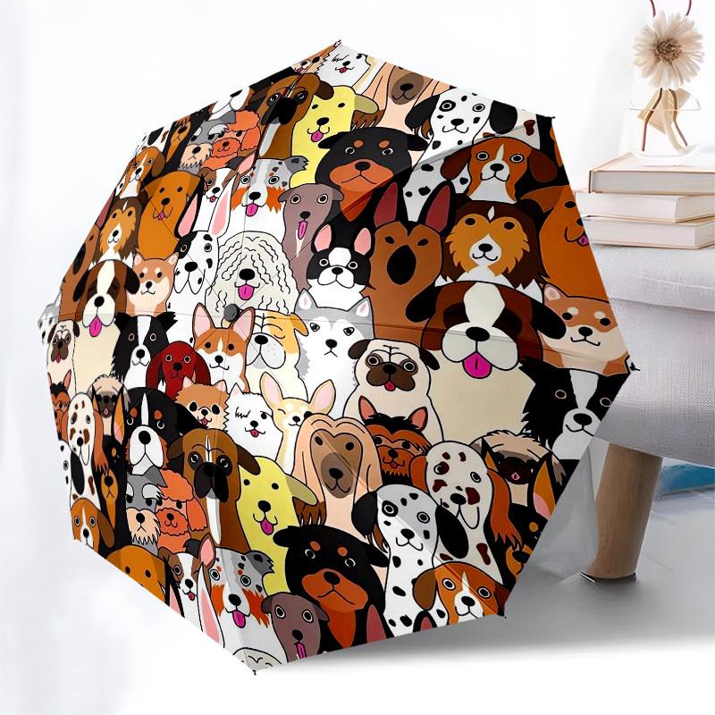 1pz Diverse Raccolta Canina a Fumetti Ombrello con Manico in Plastica, Adatto a Tutte le Stagioni Casa Viaggio Ombrello da EsternoPT348