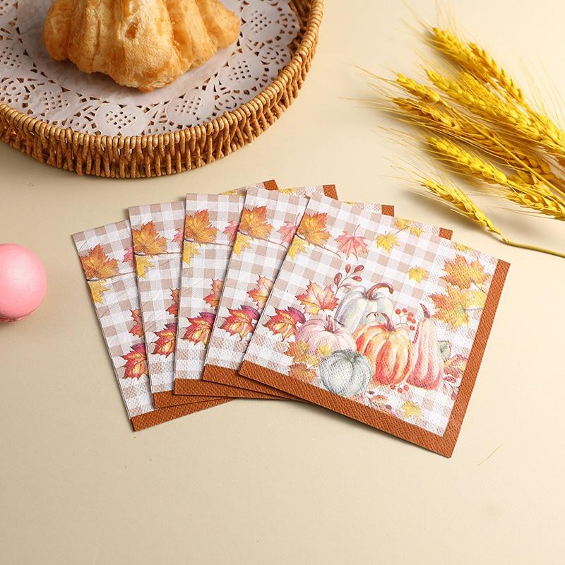 20Pcs/pack Sunflower Printed Tissue Two Layer Handkerchief Party Decor Dinner Napkins Papers