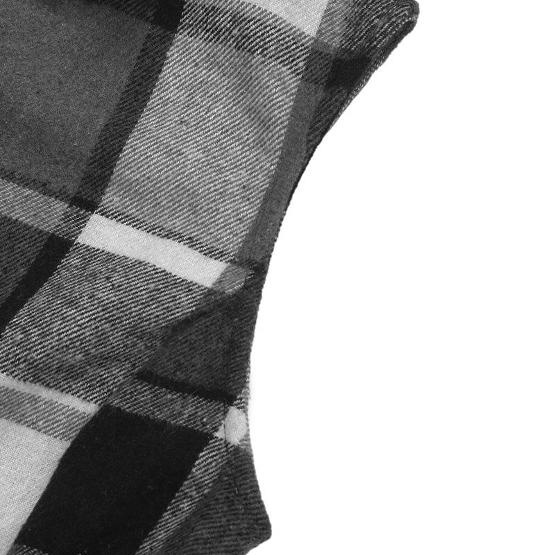 2025 Herbst Damen Karierte Schnürweste Jacke mit Revers