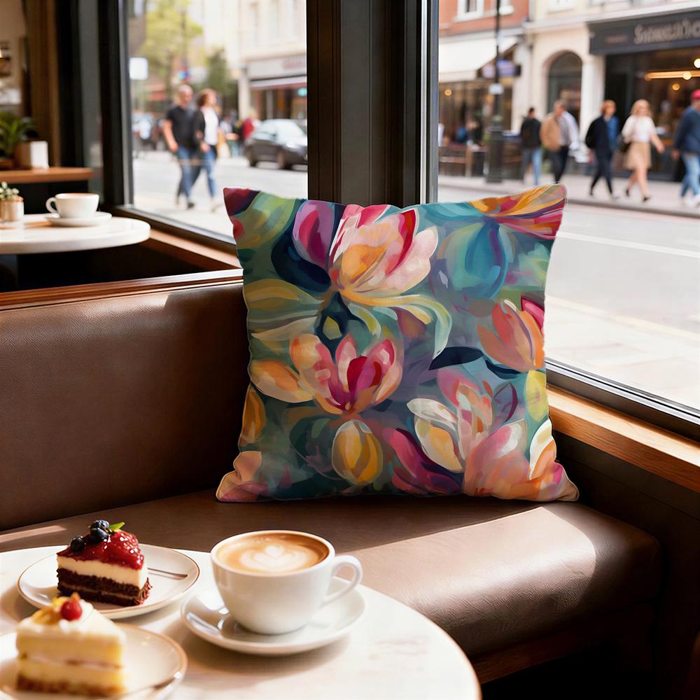 Landscape Cushion Cover Set of Decorative Short Plush Pillow Covers for Sofa Soft Cushion Case X Cm