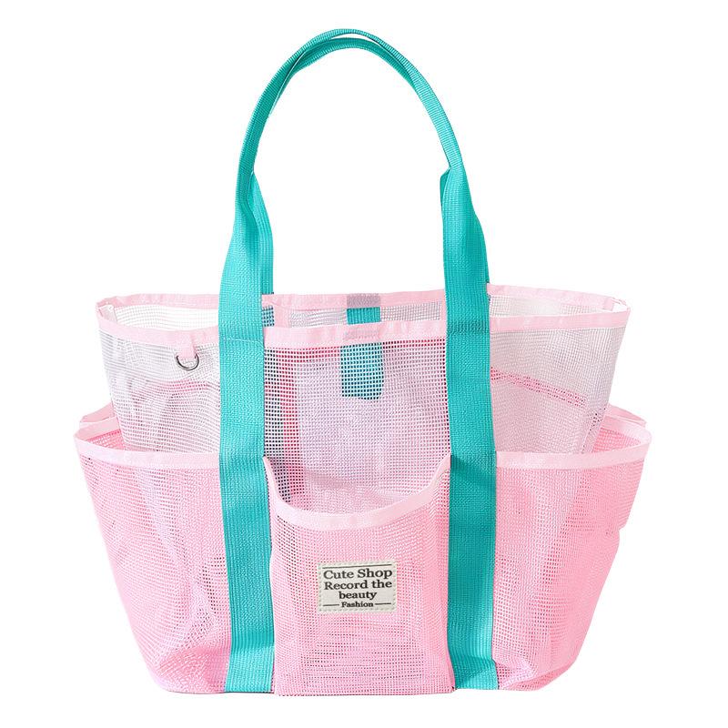 Large Capacity Mesh Beach Tote Bag for Outdoor Use