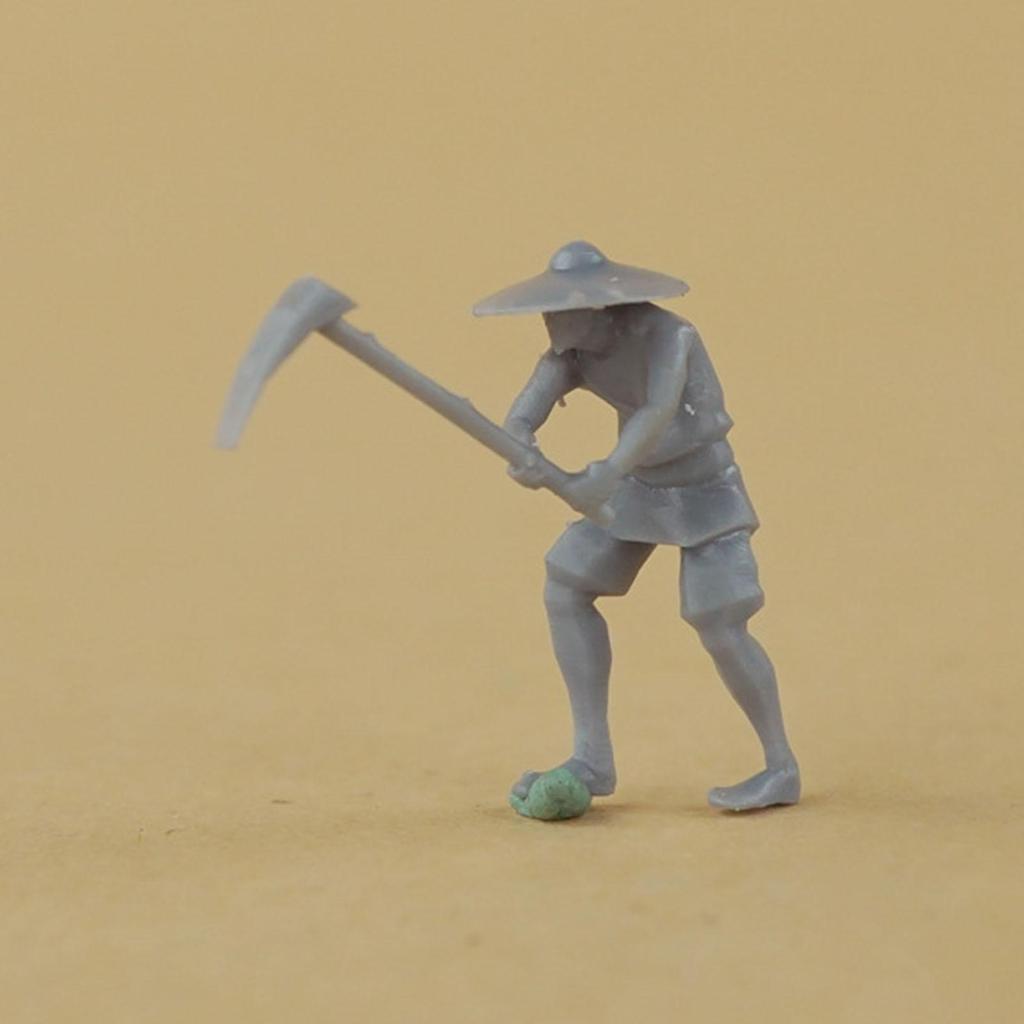 1:87 Scale Farmer Figures Character Model for DIY Scene Train Station Layout Fairy Garden Micro Landscape Desktop Decoration