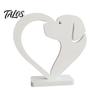 Cute Pet Memory Keepsake 3D Printed Heart Puppy Photo Frame Ornament, Decorative Desktop Sculpture, Versatile Tabletop Picture Stable Base for