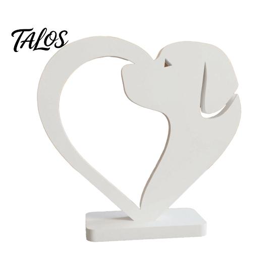 Cute Pet Memory Keepsake 3D Printed Heart Puppy Photo Frame Ornament, Decorative Desktop Sculpture, Versatile Tabletop Picture Stable Base for