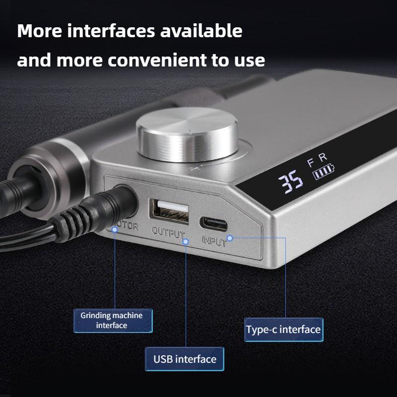 35000RPM Electric Nail Polisher Professional Nail Salon Nail Grinding Machine Portable Rechargeable Manicure Equipment