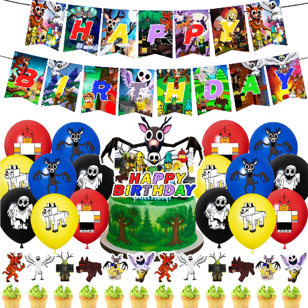 30pcs Game Theme Party Supplies Set Includes Banner, Cake Topper, Balloons