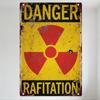 Vintage Gevaar Straling Metalen Blikbord, Verweerd Verouderd Waarschuwingsbord met Stralingssymbool, Roestige Decoratie voor Man Cave Bar Huis