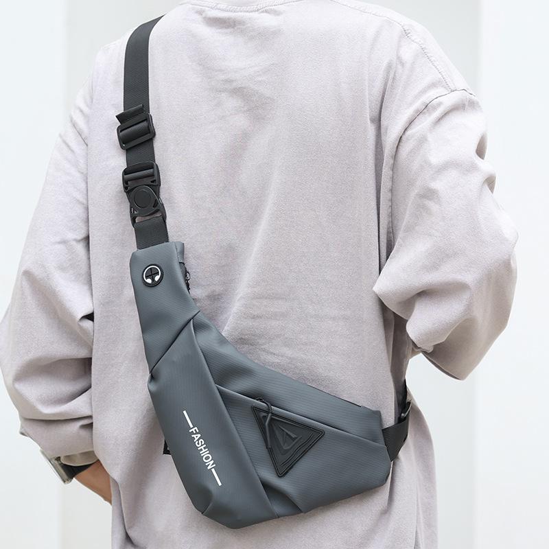 Men's Cross-Body Chest Bag: New Style, Water-Repellent, Travel-Ready, Multifunctional, Single-Shoulder Backpack.