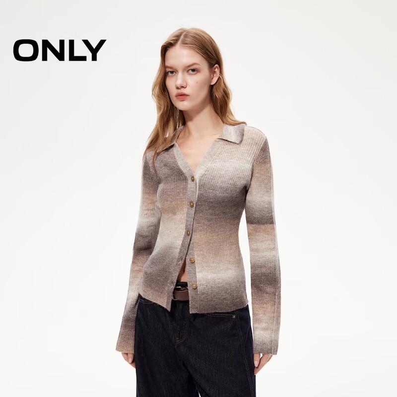 

ONLY Women s Gradient Ribbed Slim Fit Polo Knit Sweater M