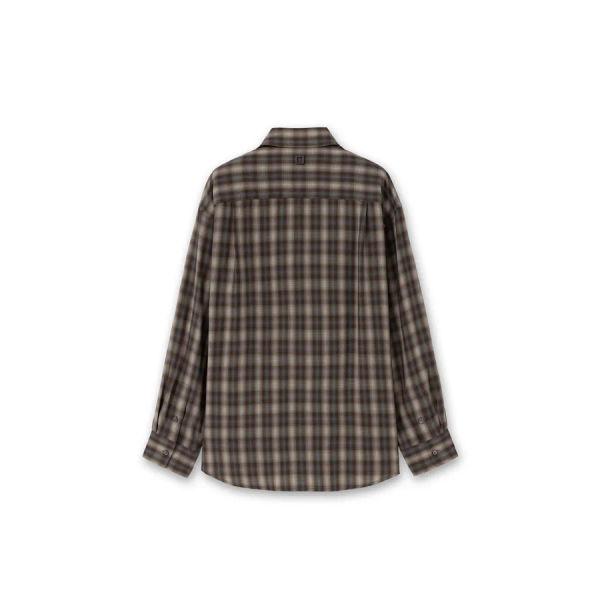 [wooyoungmi] Brown Check Drape Shirt W261SH08828D