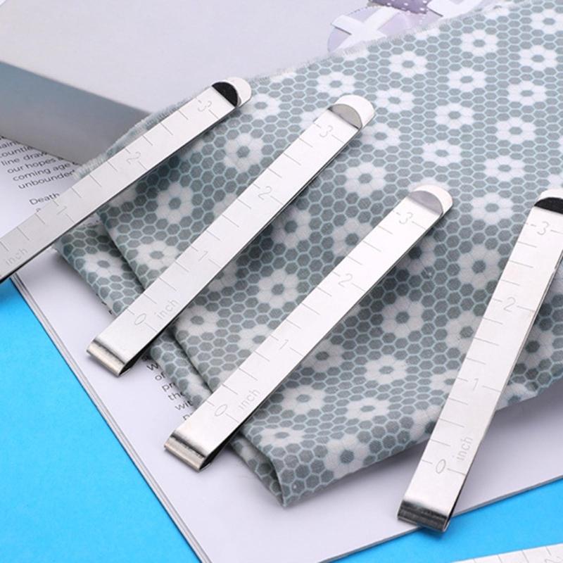 2/5/10 Stück 3 Zoll Nähklammer Edelstahl Saumklammern Metall Crimpklemme Stoff Nähen Messlineal zum Säumen