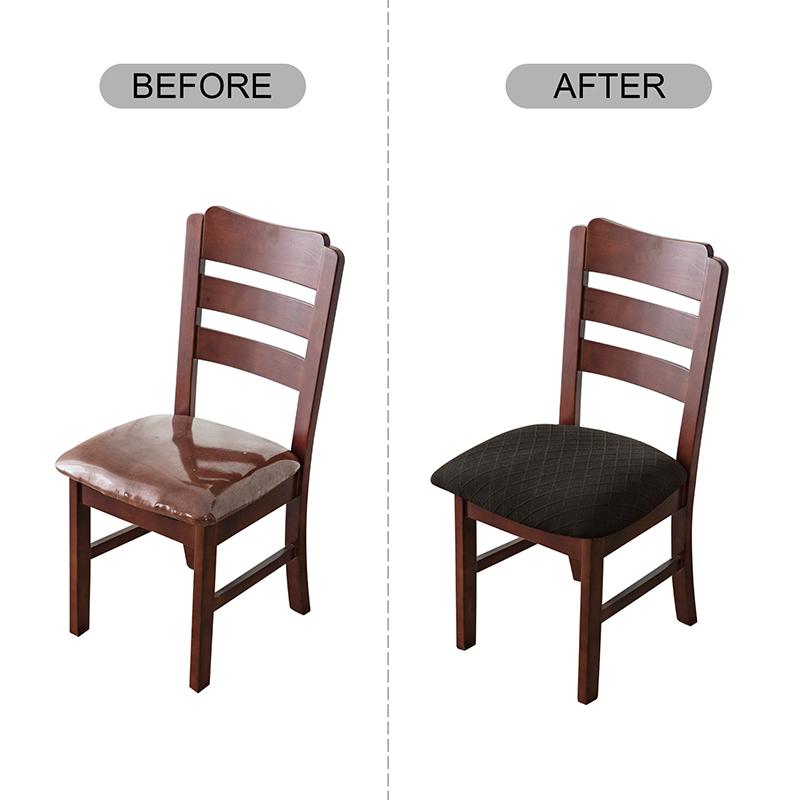 1Pc Polyester Dining Chair Dining Room Removable Cushion Covers Washable Upholstered WaterProof Chair Covers Elastic