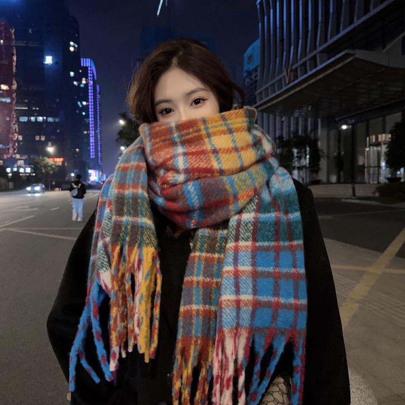 Mohair-Schal Koreanischer Stil Herbst und Winter karierter Schal Imitation Kaschmir warmer Schal Paar vielseitiger Schal