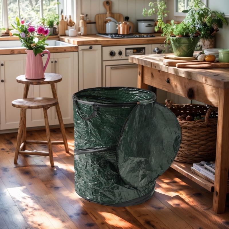 Gallon Popup Outdoor Garbage Can Folding Trash Can Garbage Storage Trash Bag for Camping Parties Yard Waste Storage