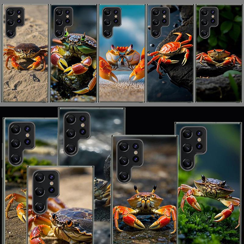 Unique Animal Crab Capa Phone Case For Samsung S26 Ultra S25 Edge Galaxy S23 S21 S20 S24 FE S22 S10 Plus Cover Clear TPU Shell C