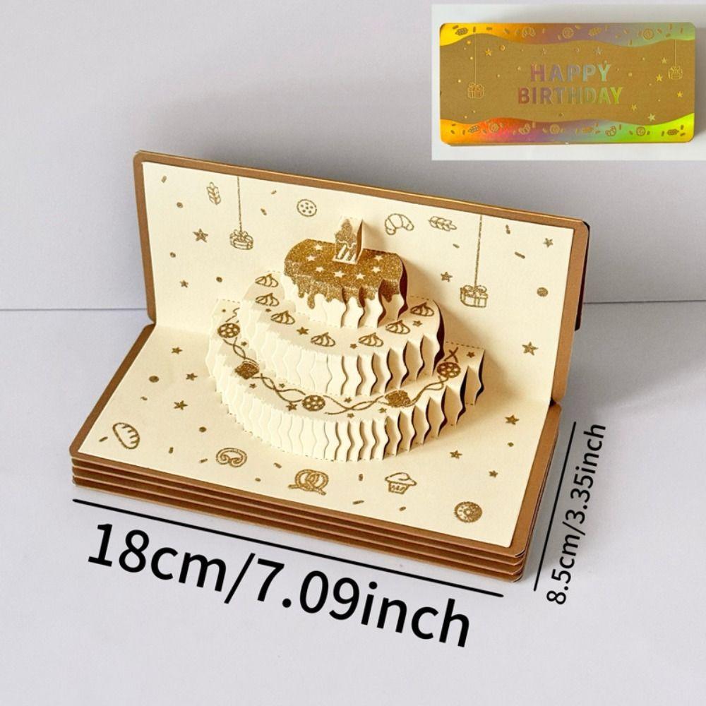 Foldable Lucky Money Envelope HongBao Money Bag Creative Birthday Cake Greeting Card  Elders Gift