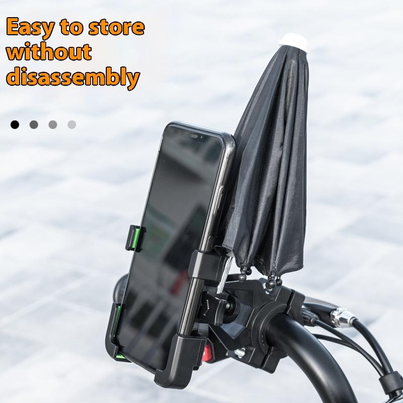 Motorcycle Mobile Phone Holder Stand & Umbrella Rainproof Sunshade Bicycle Outdoor Scooter Phone Clip Handlebar Mount