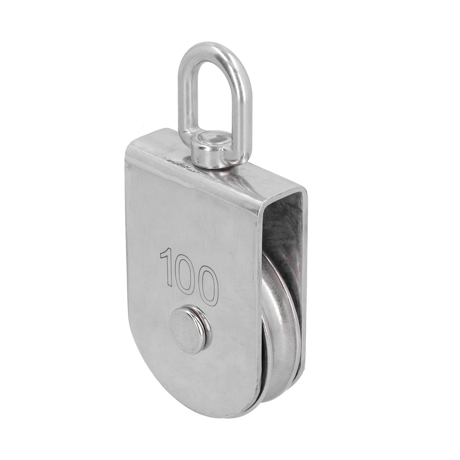 

Marine Pulley Lifting Single Roller 100mm 3.9in 1000kg 2205lb Rotatable Loading 316 Stainless Steel for Ships