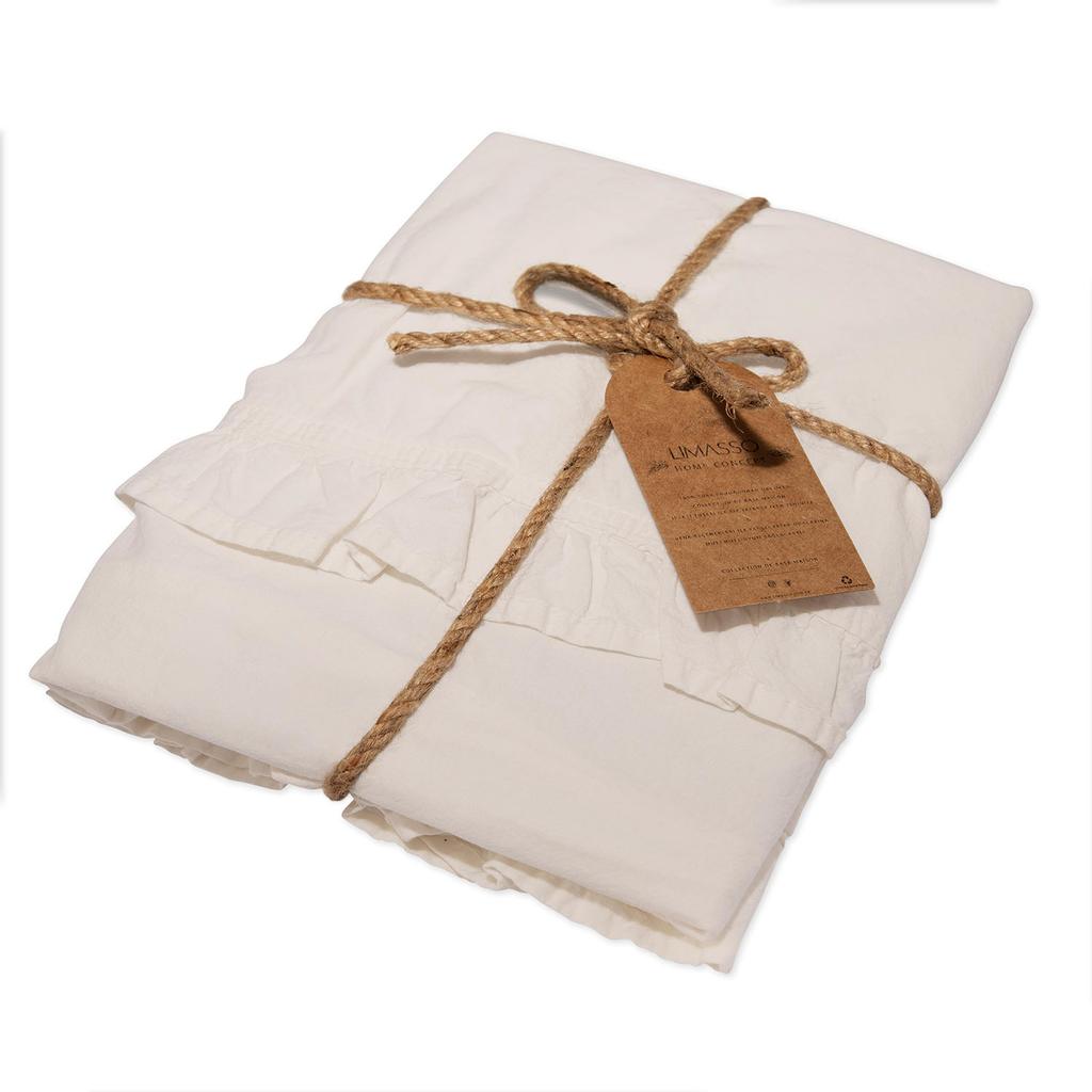 Pillowcases 40x40 with ruffles, ecru nature, set of 2