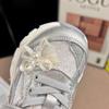 2026 Girls' Shiny Velcro Sneakers: Soft Sole, Princess Style with Rhinestones.