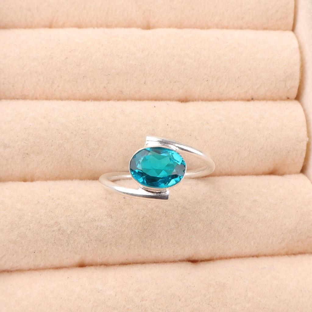 Natural Apatite Gemstone 925 Sterling Silver Jewelry Handmade Ring Wedding Gift RR-31-7