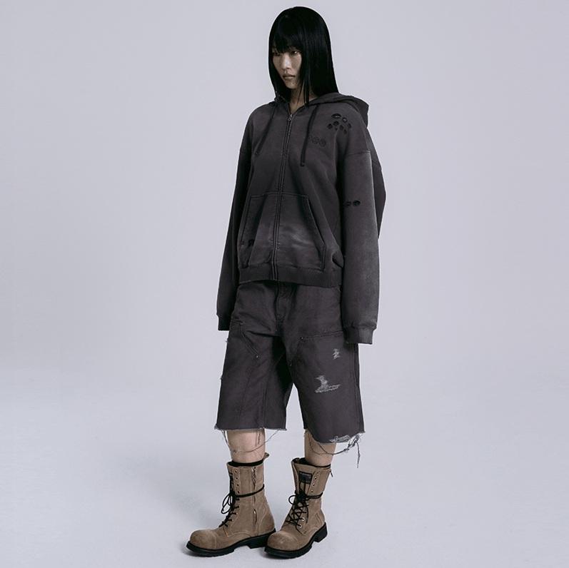 Official BTS WORLD TOUR 'ARIRANG' Zip-up Hoodie (Charcoal) - Limited Tour Edition