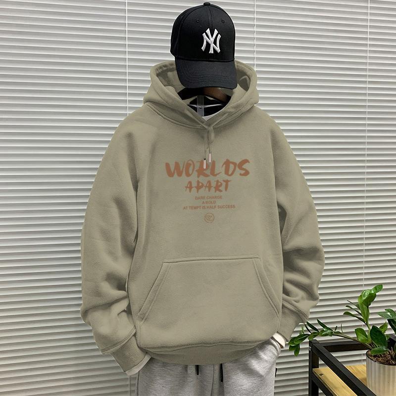 Korean Style Winter Hooded Sweatshirt for Boys: Thick, Versatile, Plus Velvet Pullover