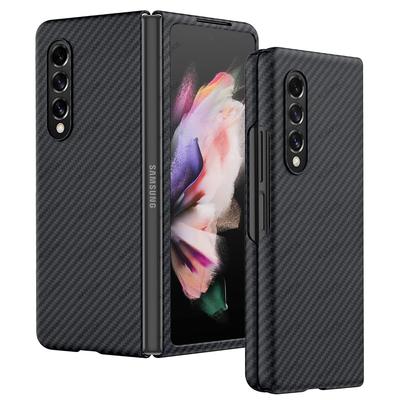 Z Fold 4 Kohlefaser-Hülle für Samsung Galaxy Z Fold 4 3 5g Hülle Ultradünne Aramidfaser-Abdeckung für Samsung Z Fold3 Fold4