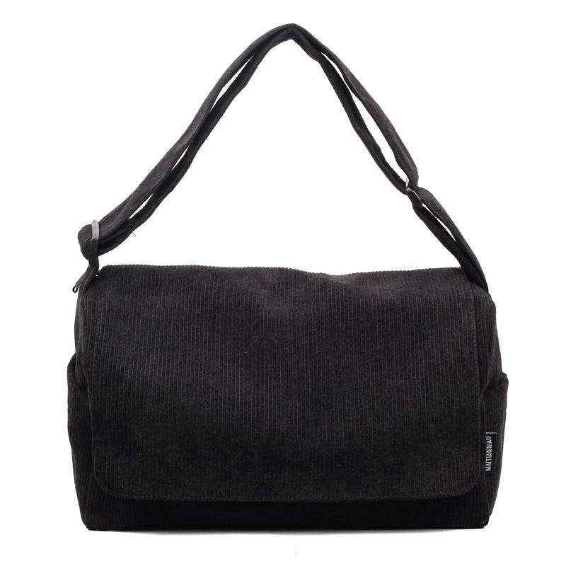 New Corduroy Tote Bag Women's Commuting Large-capacity Student Class Shoulder Handbag Simple Work Messenger Bag