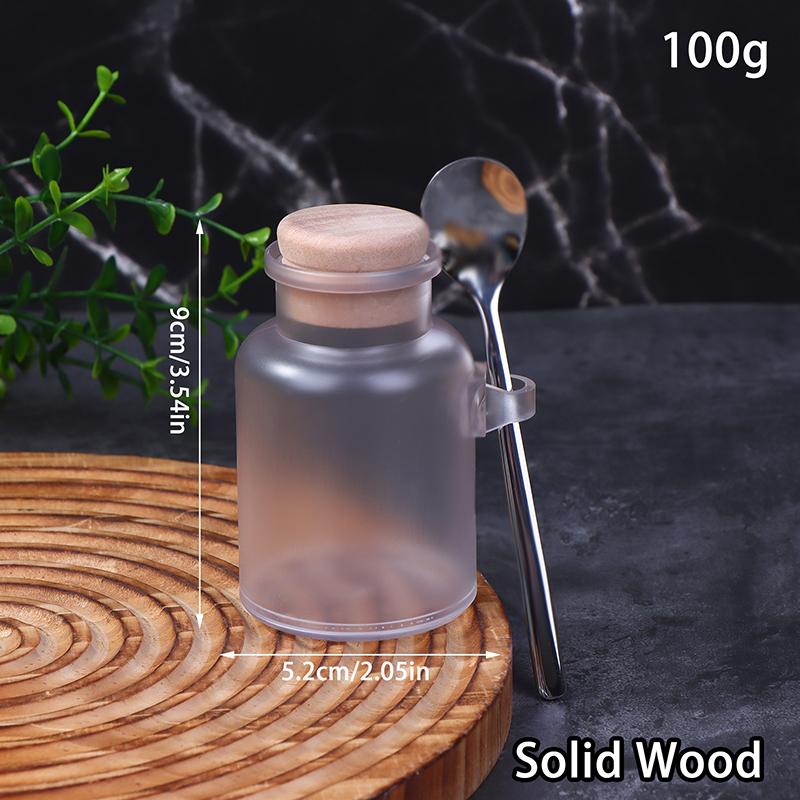 Multipurpose Bath Salt Bottle Frosted ABS Empty Bath Salts Jars With Soft Cork Stainless Steel Spoon