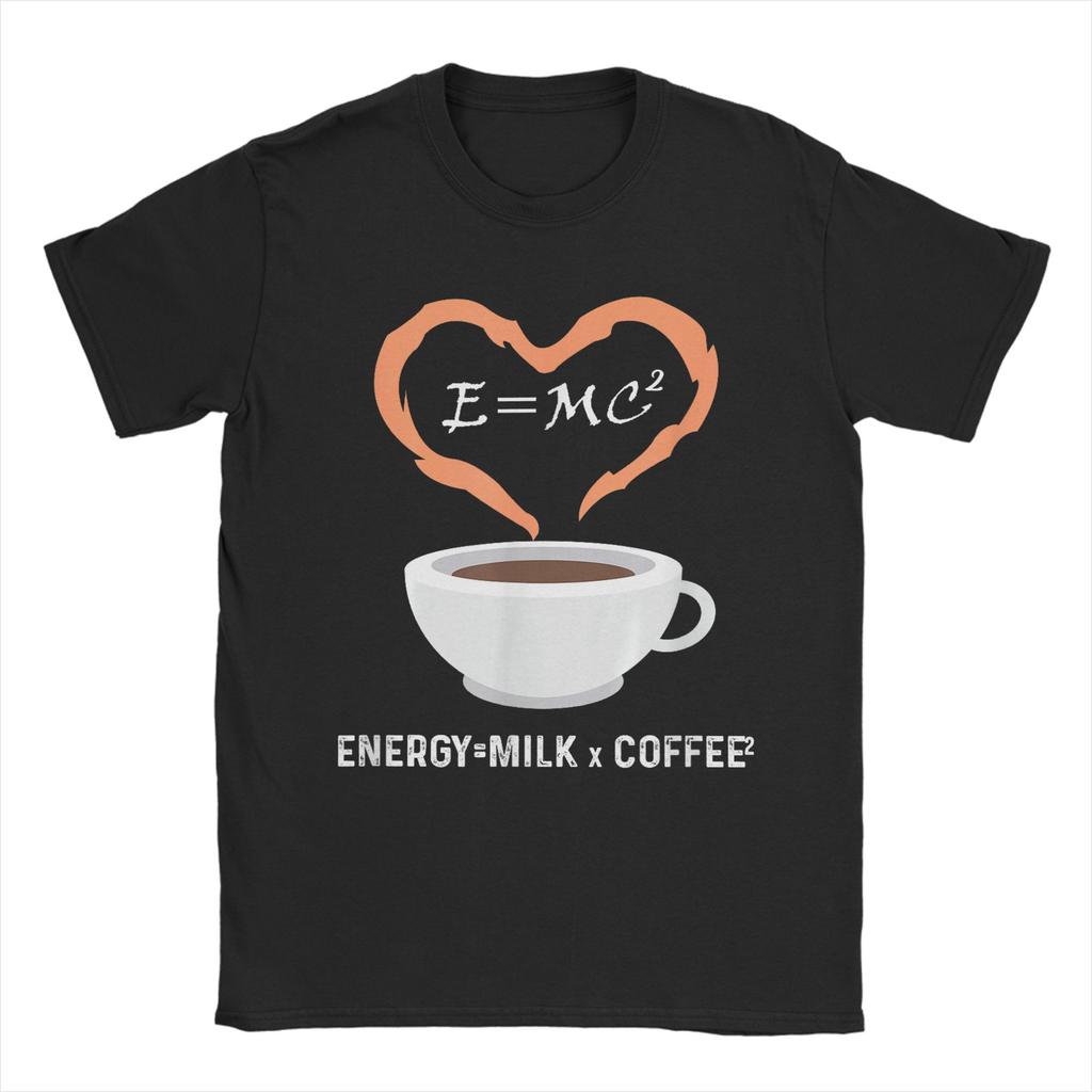 Unisex Unisexs Tshirt Emc2 Energy Coffee Vintage Pure Cotton Tee Shirt Short Sleeve Nerd T Shirt Round Collar Clothing Party