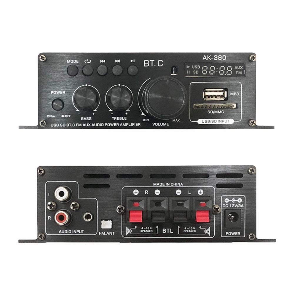 Lifepower Kleiner 2-Kanal-Audioverstärker, Ausgang 40 W, 40-W-Kartenwiedergabe, Aluminiumgehäuse, Stereosteuerung inklusive, multifunktionaler Leistungsverstärker, verschiedene Musik