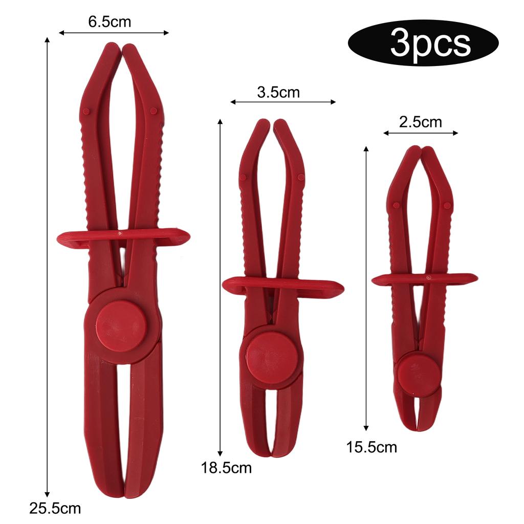 Plastic Hose Pinch Off Pliers 3 Sizes Set Automotive Radiator Coolant Brake Fuel Line Clamp Tool Kit Heavy Duty Non-Marring Tool