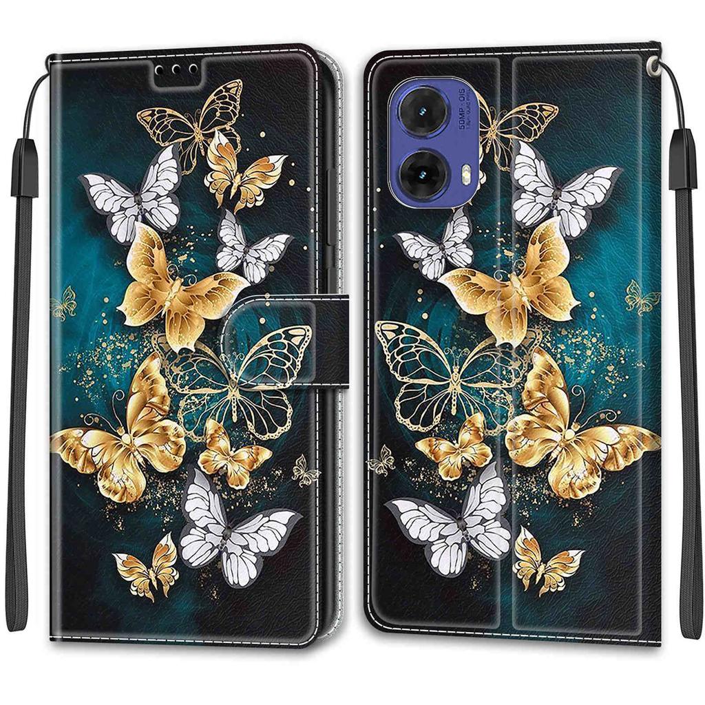 Luxusní lakované kožené pouzdro Wallet Book Style Ochranný kryt pro Motorola Moto G85 5G/G75/G55 5G/G35/G34 5G/G24/G04/G15/G05/G84 5G/G54 5G/G24 Power