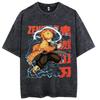 Demon Slayer Anime Printed Tshirt Mens and Womens Washed Tshirt High Quality Vintage Cotton Tshirt Harajuku YK Tops