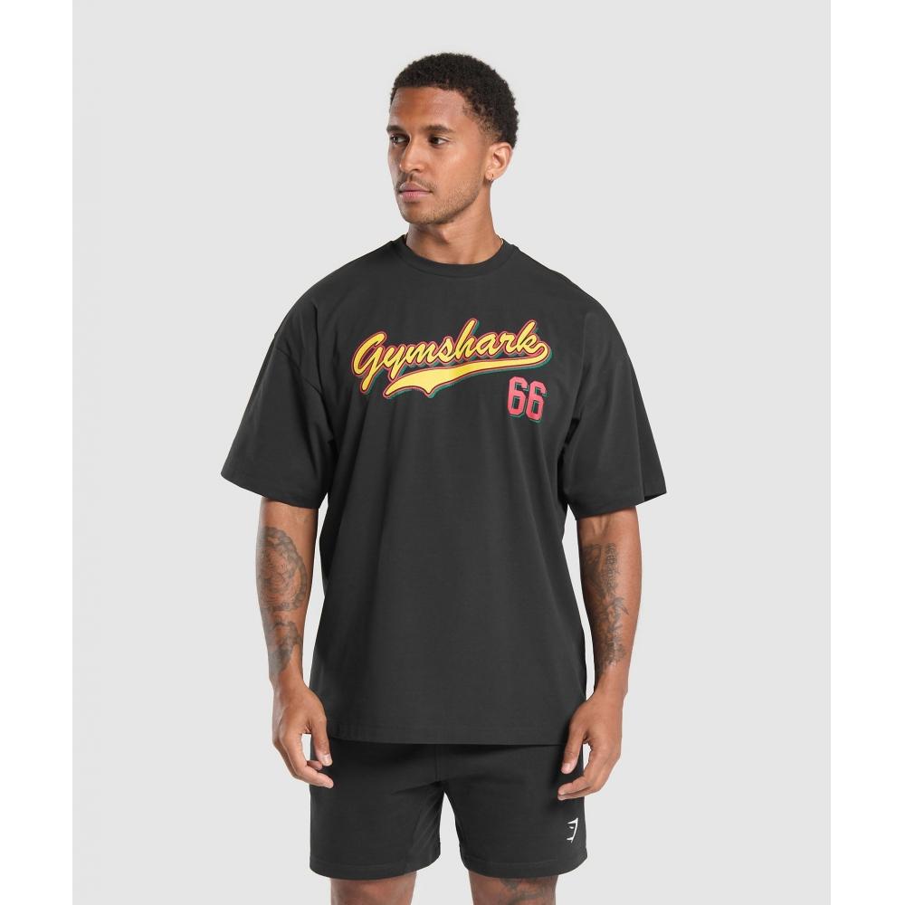 

GYMSHARK Indiyah and Dami x Oversized Graphic T Shirt Black A2B1T BB2J