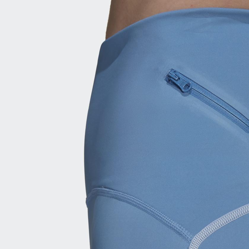 Adidas Solid Color High Waist Sports Fitness Pants Women Bottoms Blue GL5303