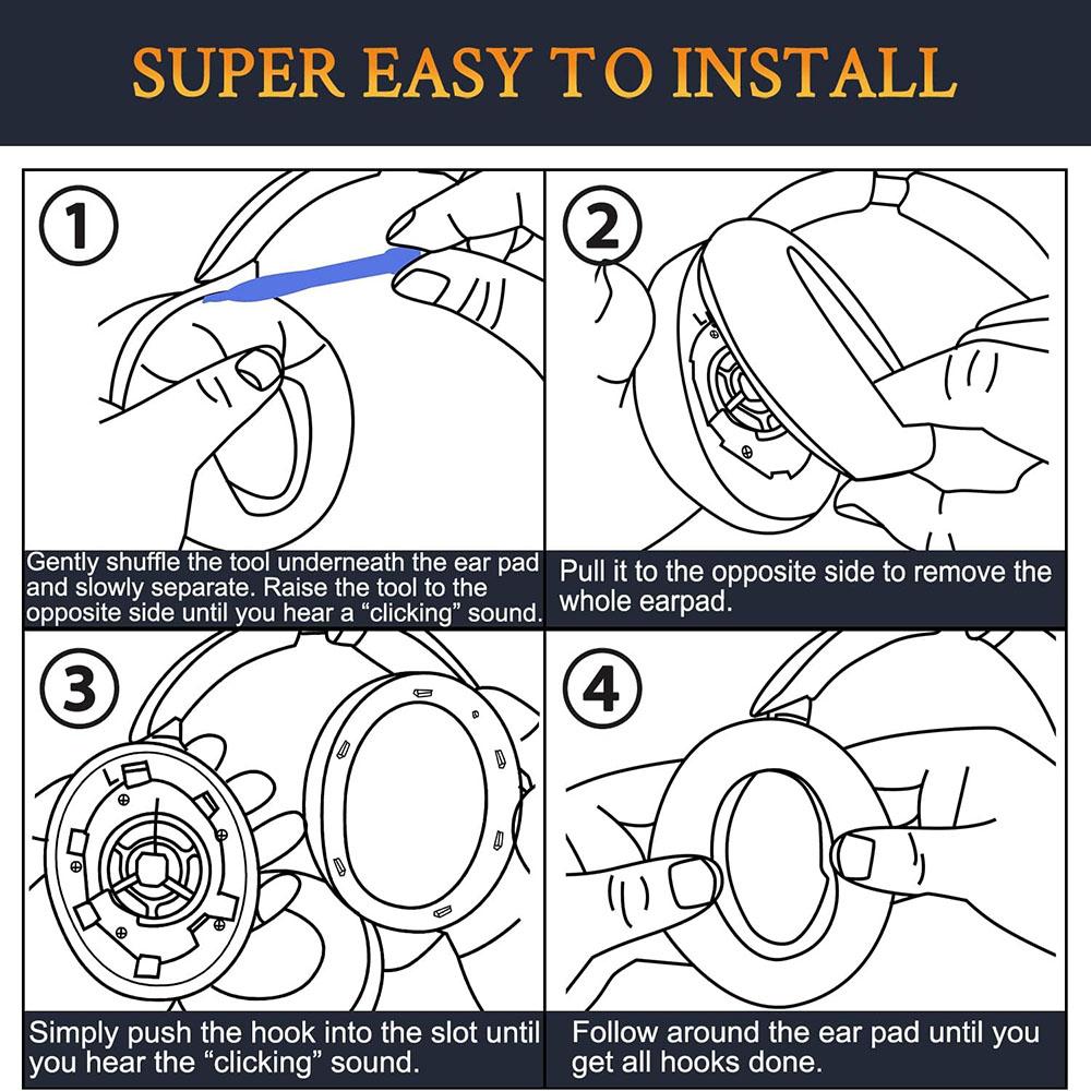 New Pair Headphones Ear Pads For Sony WH-XB910N, Ear Cups Cover Repair Parts