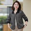 Ronghua Damen karierte Kurzjacke mit Revers
