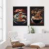 Ramen Japanese Food Wall Art Modern Vintage Cartoon Kitchen Decor Art Print Pictures Retro Funny Dining Room Canvas Painting