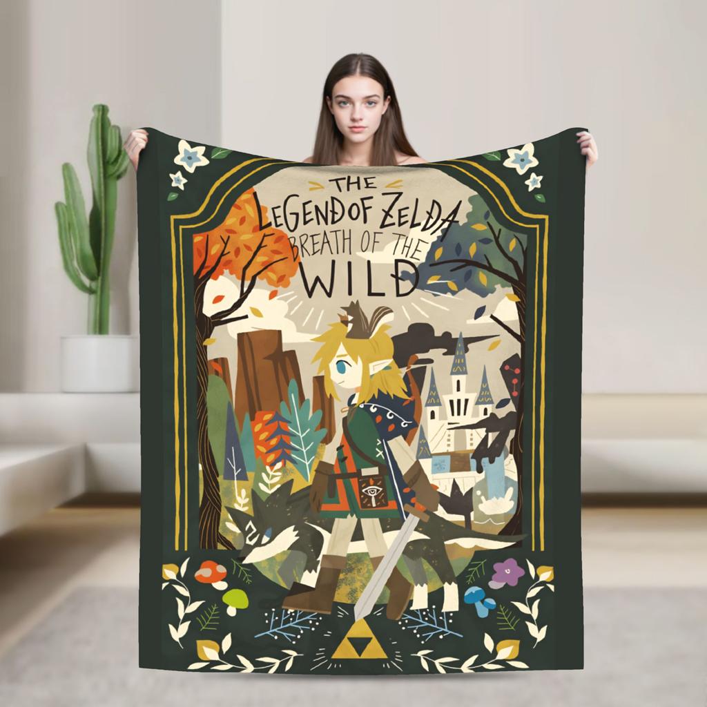 Link Cartoon Z-Zeldas Soft Warm Blanket Decorative Plush Throw Blanket Aesthetic Couch Chair Flannel Bedspread Sofa Bed Cover