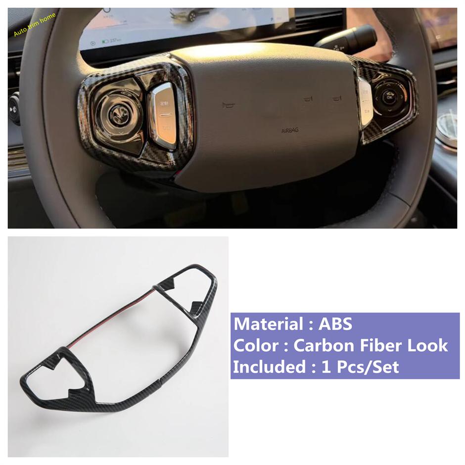 Carbon Fiber Look Window Lift Button / Middle Air Vent / Steering Wheel For GEELY GALAXY E5 / EX5 2024 2025 ABS Accessories Steering Wheel
