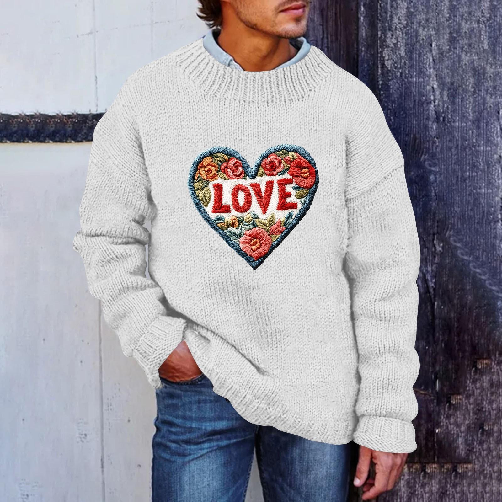 

Мужской принтованный искусственный свитер, толстовка с круглым вырезом, свободный топ с длинными рукавами XXXL белый