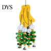Parrot Wood Apple Banana Building Block Toy Pet Bird Ladder Bite Chew Cage Decor