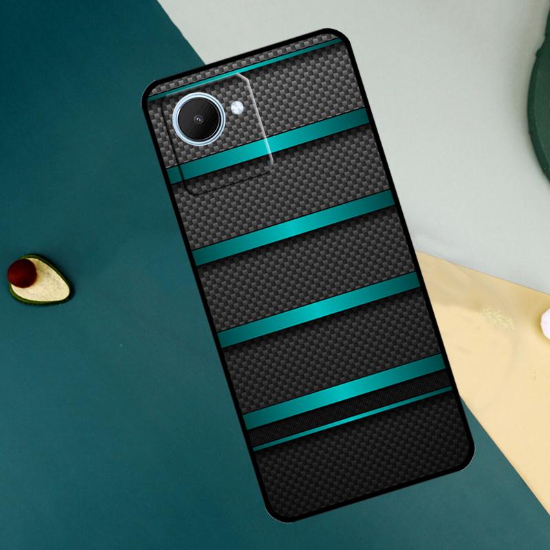 Car Carbon Fibre Pattern For Realme C67 C53 C55 C75 C71 C61 C33 C63 C51 C65 11 12 13 14 15 Pro Plus GT6 GT7 Pro Case