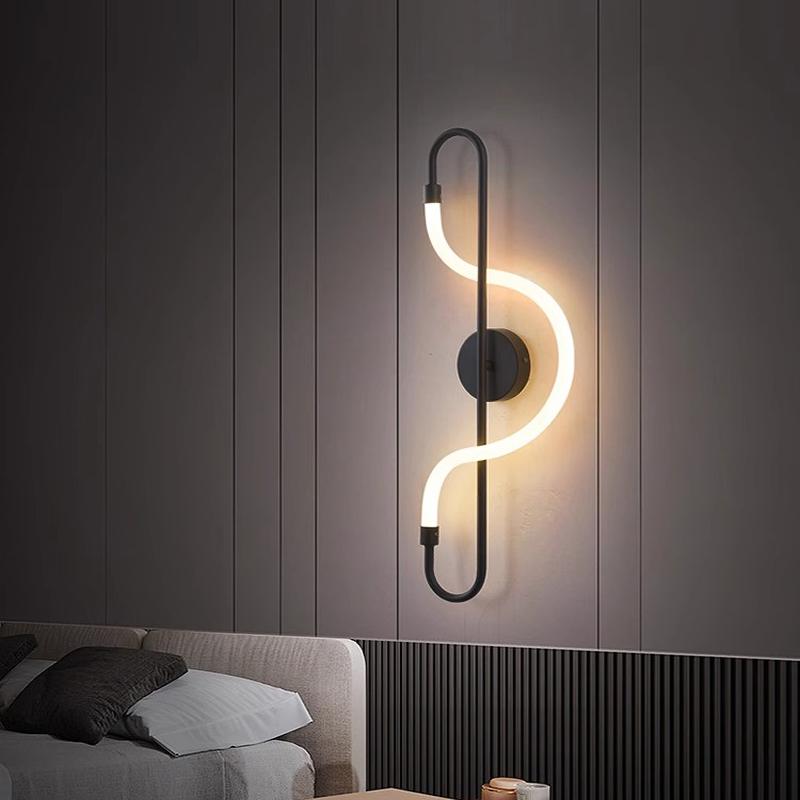 Nordic All Copper Living Room Tv Background Wall, Light Luxury, Minimalist Creative Bedroom, Bedside Designer Wall Lamp